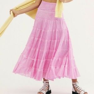 FREE PEOPLE - Stuck in a Moment  - Pink Maxi Skirt